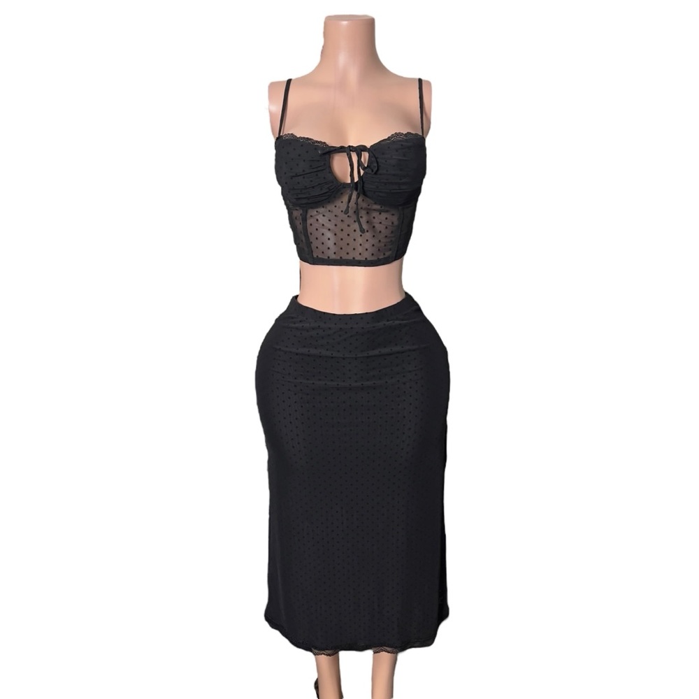 Chic Black Skirt Set